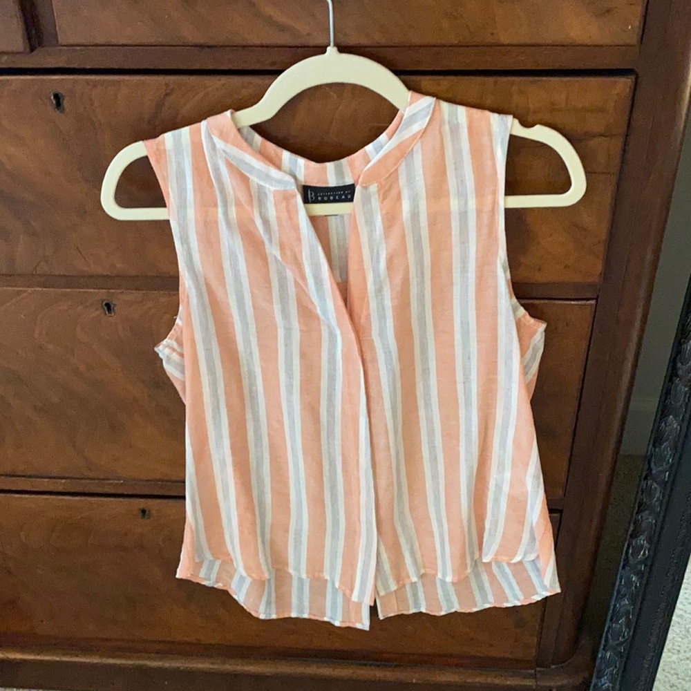 Orange and white striped shirt